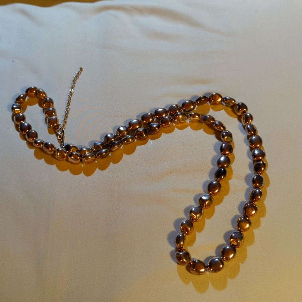 Silver plated beaded necklace